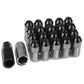 M12 x 1.25 Extended Steel Acorn Lug Nuts w/ Aluminum Cover Gun Metal 20pc