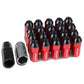 M12 x 1.25 Extended Aluminum Lug Nuts - Red 20pc Set