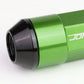 M12 x 1.5 Extended Aluminum Lug Nuts 20pc Set Green Acorn Steel
