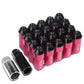 M12 x 1.5 Extended Steel Acorn Lug Nuts with Aluminum Cover - Pink