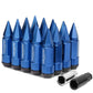 M12 x 1.5 Extended Spike Lug Nuts 20pc Set Blue Aluminum