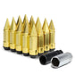 Universal M12 x 1.5 Extended Lug Nuts with Removable Spike Gold