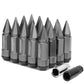 M12 x 1.5 Aluminum Lug Nuts w/ Steel Spike Extended 20pc Gun Metal