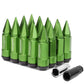 M12 x 1.5 Extended Aluminum Lug Nuts w/ Removable Spike 20pc Green