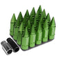 M12 x 1.5 Extended Aluminum Lug Nuts w/ Removable Spike 20pc Green