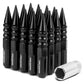 M12 x 1.5 Aluminum Lug Nuts w/ Extended Spike 60mm Tall 20pc Black