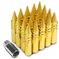 M12 x 1.5 60mm Extended Spike Lug Nuts 20pc Set Aluminum Gold