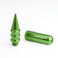 Universal 400 Style Extended Spike Lug Nuts M12 x 1.5 Green Aluminum