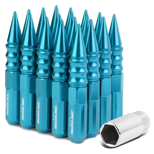 Universal Aluminum Lug Nuts M12x1.5 Extended Spike 20pc - Light Blue