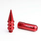 M12 x 1.5 60mm Extended Spike Lug Nuts 20pc Set Aluminum Red