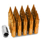 M12 x 1.5 Aluminum Lug Nuts with Removable Spike 20pc Set - Orange