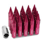M12 x 1.5 Aluminum Lug Nuts with Removable Spike 20pc Set - Pink