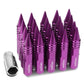 M12 x 1.5 Purple Aluminum Lug Nuts 20pc Set with Spikes