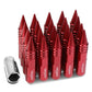 M12 x 1.5 Aluminum Lug Nuts 400 Style w/ Removable Spike 20pc Red