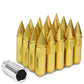 M12 x 1.5 Aluminum Lug Nuts 400 Style w/ Removable Spike 20pc Gold