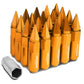 M12 x 1.5 Aluminum Lug Nuts with Removable Spike 20pc Set Orange