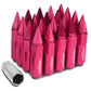 M12 x 1.5 Spike Lug Nuts 60mm/90mm 20pc Set Aluminum Pink