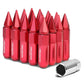 M12 x 1.5 Aluminum Spike Lug Nuts 60mm/90mm Red 20pc Set