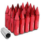 M12 x 1.5 Aluminum Spike Lug Nuts 60mm/90mm Red 20pc Set