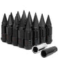 M12 x 1.5 Extended Spike Lug Nuts with Locks 16+4 Set Steel