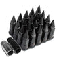 M12 x 1.5 Extended Spike Lug Nuts with Locks 16+4 Set Steel