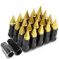 Steel Lug Nuts M12 x 1.5 Extended w/ Removable Gold Spike 16pcs + 4 Locks