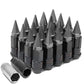 Steel Extended Lug Nuts M12x1.5 Grooved Shank w/ Spike End 16pc+4 Locks