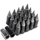 Steel Extended Lug Nuts M12x1.5 Grooved Shank w/ Spike End 16pc+4 Locks