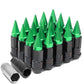 Steel Lug Nuts M12x1.5 Extended Grooved Shank Green Spike 16+4 Lock