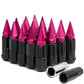 Steel Lug Nuts M12x1.5 Extended Grooved Shank Pink Spike 16+4 Lock