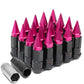 Steel Lug Nuts M12x1.5 Extended Grooved Shank Pink Spike 16+4 Lock