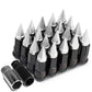 M12 x 1.5 Extended Steel Lug Nuts w/ Removable Spike End 16pcs + 4 Locks