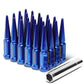 Steel Spike Lug Nuts M14 x 1.5 Closed End 24 Pack Blue