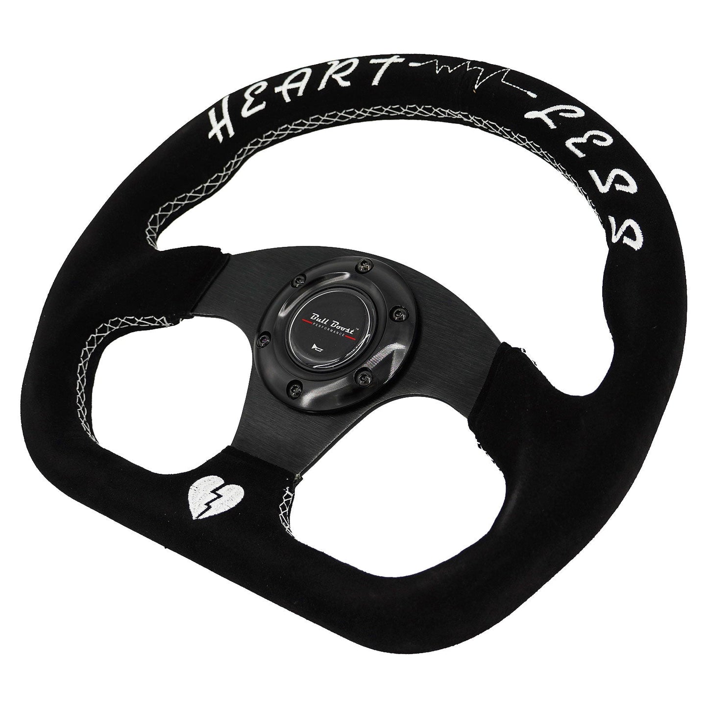 Heartbreak Lightweight Flat Racing Billet 6-Bolt Steering Wheel Black Alcantara Quadro