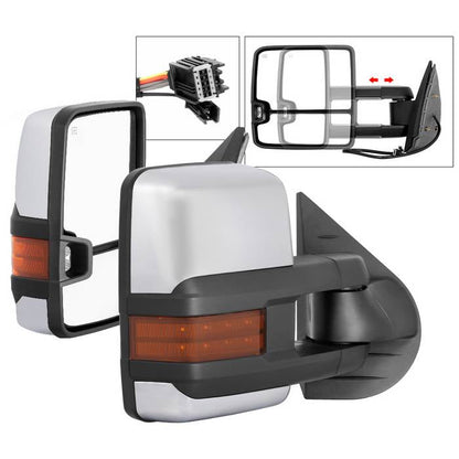 SPYDER xTune Chevy Silverado 07-13 Heated Amber LED Signal Mirrors Chrome MIR-CSIL07S-G3C-PWH-AM-SET 9936760