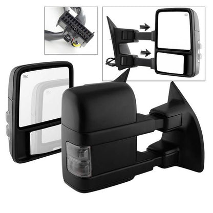 SPYDER xTune Ford SuperDuty 08-15 Extendable Heated Mirrors w/ LED Signal Smoke MIR-FDSD08S-PW-SM-SET 9935831