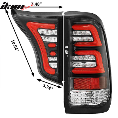 1999-2016 Ford F250-F550 Clear Lens Black Housing LED Tail Lights