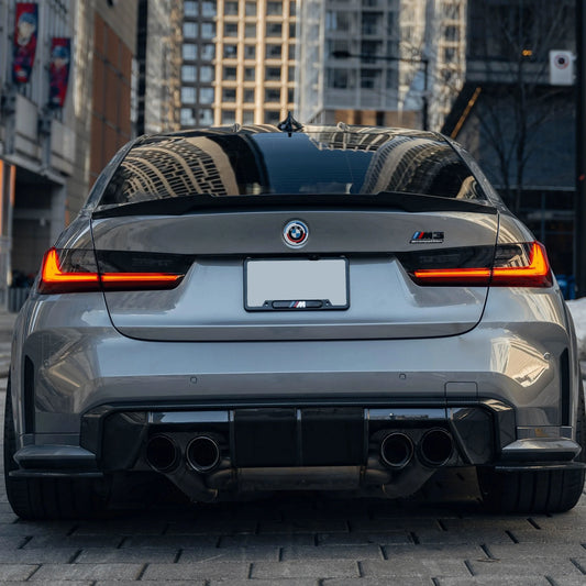 BMW 3 Series G80 M3 G82 G83 M4 Euro Version OE Style Carbon Fiber Rear Diffuser (2019 - 2024)