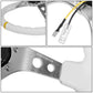 Universal 350MM Deep Dish Steering Wheel White Leather Silver Center