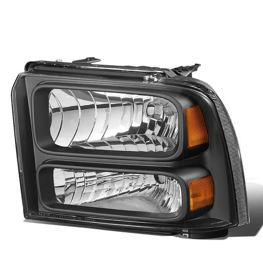 2005-2007 Ford F-250 F-350 F-450 F-550 OE Style Left Headlight Black