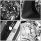 2007-2014 GMC Yukon Black Clear Headlights H13 Bulbs