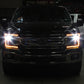xTune Ford F150 18-20 Amber DRL Full LED Two Projector Headlights - Black PRO-CH-FF15018S-FLED-AM-BK 9949579