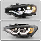 SPYDER xTune BMW F30 (Halogen Model) w/ LED DRL Projector Headlights - Blk Smoke PRO-JH-BMWF3012-LED-BSM 9950445