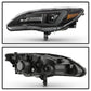 SPYDER xTune Chrysler 200 11-14 Halogen Proj. Headlights w/ Light Bar - Blk PRO-JH-CHR211-LBDRL-BK 9055546