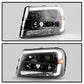 SPYDER xTune 02-09 Chevrolet Trailblazer Projector Headlights Light Bar DRL - Black (PRO-JH-CTB02-LBDRL-BK) 9050749