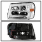 SPYDER xTune 02-09 Chevrolet Trailblazer Projector Headlights Light Bar DRL - Chrome (PRO-JH-CTB02-LBDRL-C) 9050756