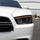 SPYDER xTune 11-14 Dodge Charger Projector Headlights - Halogen - DRL - Black (PRO-JH-DCHA11-LB-BK) 9041730