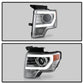 SPYDER xTune Ford F-150 09-14 Projector Headlights - Light Bar DRL - Chrome PRO-JH-FF15009-LBDRL-C 9037269