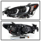 SPYDER xTune 14-17 Mazda 6 Sedan Halogen Model Only LED Light Bar Proj Headlights - Blk - PRO-JH-M614-LB-BK 9047213