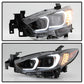 SPYDER xTune 14-17 Mazda 6 Sedan Halogen Model Only LED Light Bar Proj Headlights - Blk - PRO-JH-M614-LB-BK 9047213